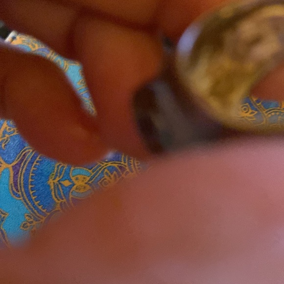 Made in Thailand CNA Sterling Silver 925 ? Inlay with blue Quartz Vintage - Picture 6 of 6